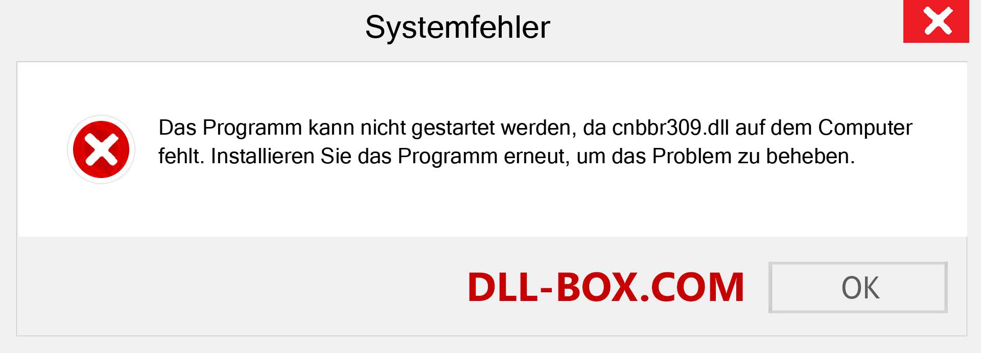 cnbbr309.dll-Datei fehlt?. Download für Windows 7, 8, 10 - Fix cnbbr309 dll Missing Error unter Windows, Fotos, Bildern